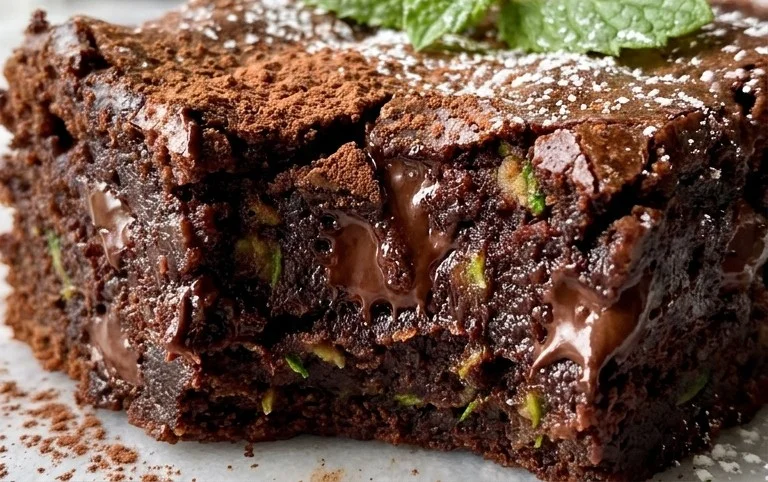 Fudgy Dark Chocolate Zucchini Brownies Recipe