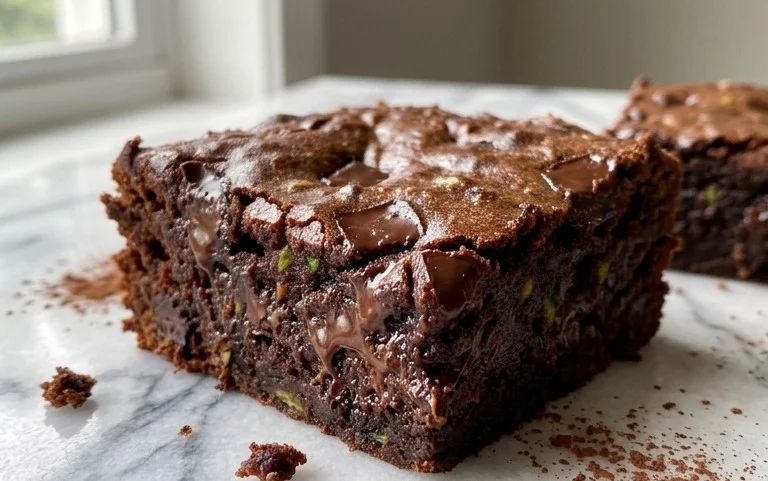 Fudgy Dark Chocolate Zucchini Brownies Recipe