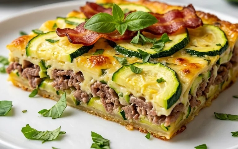 Zucchini and Beef Bacon Slice