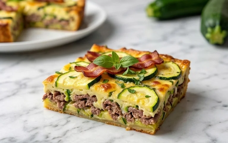Zucchini and Beef Bacon Slice