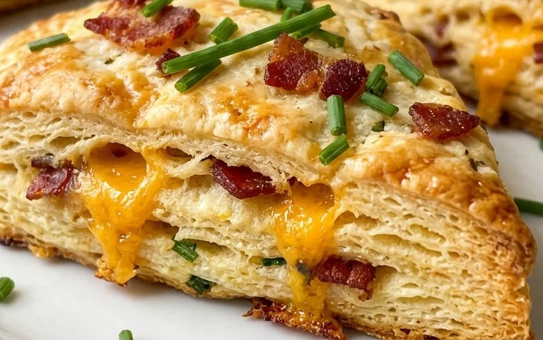 Beef Bacon Cheddar and Chive Scones