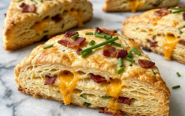Beef Bacon Cheddar and Chive Scones