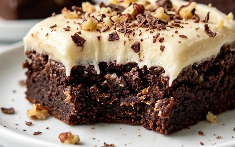 Zucchini Brownies with 1 minute Frosting!